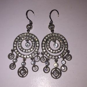 Crystal and silver chandelier earrings